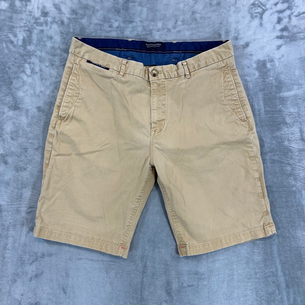 Scotch‎ & Soda Chino Shorts Mens Size 33 Tan Stretch Cotton